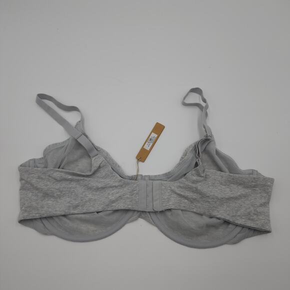 Skims Cotton Jersey Underwire Bra in Light Heather Grey Size 44H - Picture 5 of 8